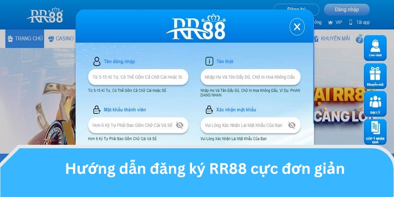 Hướng dẫn đăng ký RR88 bằng nhiều hình thức khác nhau